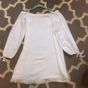 Lilly Pulitzer linen off the shoulder dress